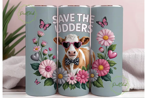 Save The Udders 20oz Tumbler Wrap Sublimation PixelChick 