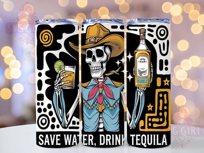 Save Water Drink Tequila Funny Tumbler, Funny Drinking Tumbler Wrap, 20oz Skinny Tumbler, Sublimation Design, Tequila Lover Gift, Margarita Tumbler Wrap, Alcohol Quote Tumbler Sublimation SvggirlplusArt 