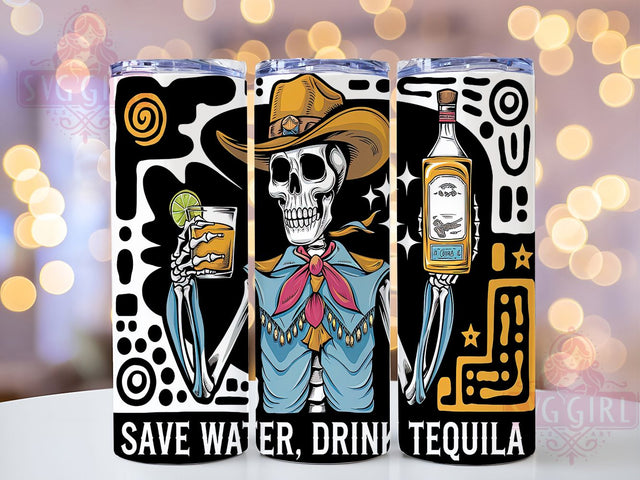 Save Water Drink Tequila Funny Tumbler, Funny Drinking Tumbler Wrap, 20oz Skinny Tumbler, Sublimation Design, Tequila Lover Gift, Margarita Tumbler Wrap, Alcohol Quote Tumbler Sublimation SvggirlplusArt 