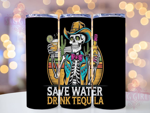 Save Water Drink Tequila Funny Tumbler, Funny Drinking Tumbler Wrap, 20oz Skinny Tumbler, Sublimation Design, Tequila Lover Gift, Margarita Tumbler Wrap, Alcohol Quote Tumbler Sublimation SvggirlplusArt 