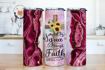 Saved by Grace 20oz Skinny Tumbler Sublimation Design Templates Sublimation Rabbitmakies 
