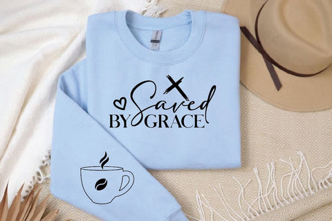 Saved by Grace Sleeve SVG Design, Christian Sleeve SVG, Faith SVG Design, Jesus Sleeve SVG SVG Regulrcrative 