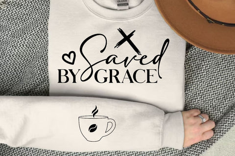 Saved by Grace Sleeve SVG Design, Christian Sleeve SVG, Faith SVG Design, Jesus Sleeve SVG SVG Regulrcrative 