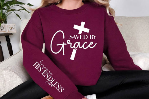Saved By Grace Sleeve SVG Design SVG Regulrcrative 