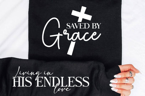 Saved By Grace Sleeve SVG Design SVG Regulrcrative 