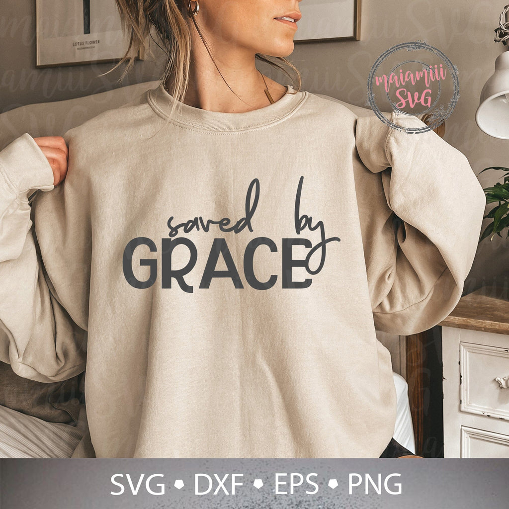 Saved by Grace Svg, Bible Quote Svg, Christian Svg, Religious Bible Svg ...