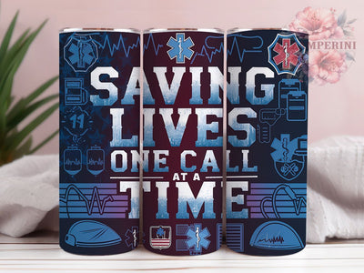 Saving Lives One Call at a Time Tumbler, 911 Operator Tumbler, First Responder Tumbler, Emergency Services Tumbler, Hero Tumbler, 20oz Sublimation Wrap, Thin Gold Line Tumbler Sublimation Li Zamperini 