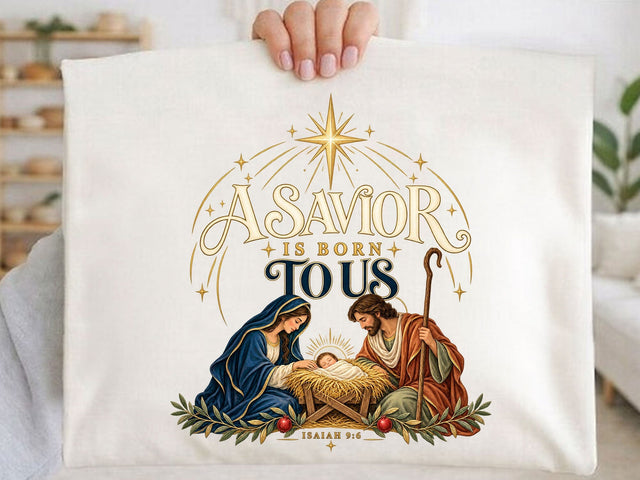 Savior Is Born Nativity PNG SVG artprintfile 