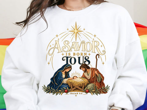 Savior Is Born Nativity PNG SVG artprintfile 