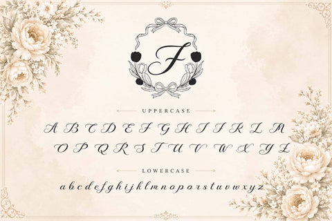 Savitri Flower Monogram Font Prasetya Letter 