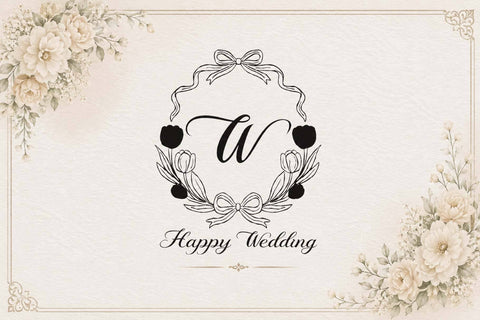 Savitri Flower Monogram Font Prasetya Letter 