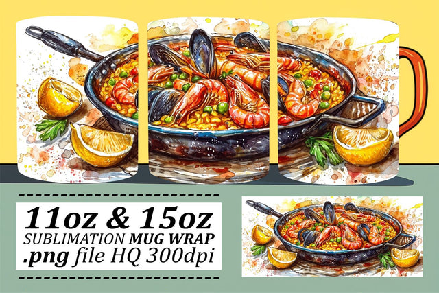 Savory Delights Pattern Wrap for Mugs Sublimation afrosvg 