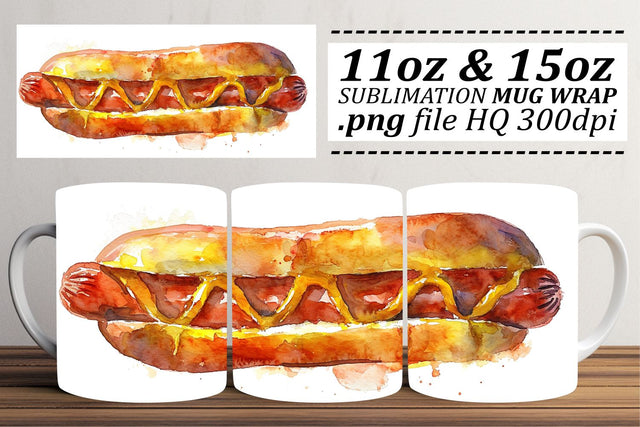 Savory Sensation Watercolor Foodie Mug Sublimation Sublimation afrosvg 