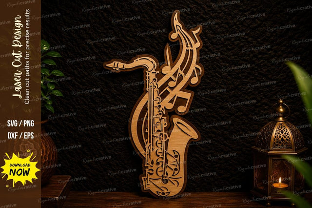 Saxophone Music Laser Cut SVG Design SVG Regulrcrative 