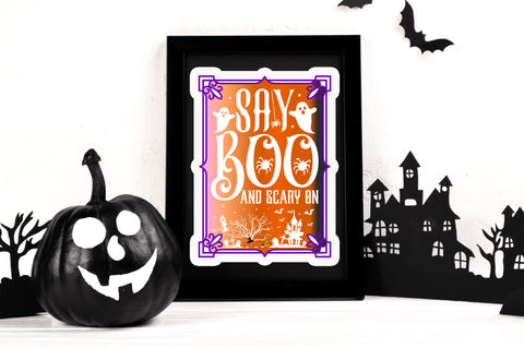 Say boo and scary Stickers Design Sublimation Regulrcrative 