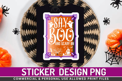 Say boo and scary Stickers Design Sublimation Regulrcrative 