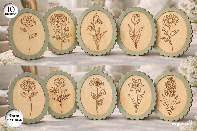 Scalloped Flower Frame SVG Bundle SVG SvgOcean 