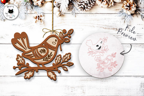 Scandinavian Folk Christmas Ornament Laser Cut SVG Ivy's Creativity House 