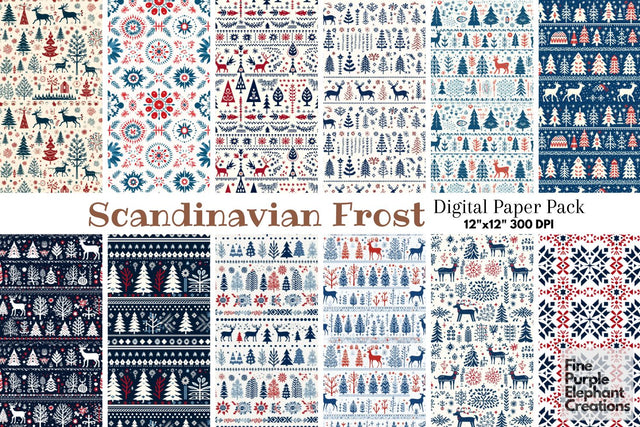 Scandinavian Folk Fair Isle Crochet Digital Pattern Fine Purple Elephant Creations 