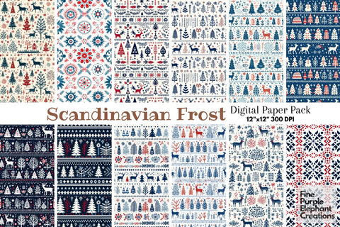 Scandinavian Folk Fair Isle Crochet Digital Pattern Fine Purple Elephant Creations 