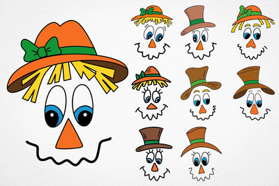 Scarecrow Face SVG Fall Bundle Cricut SVG DesignDestine 