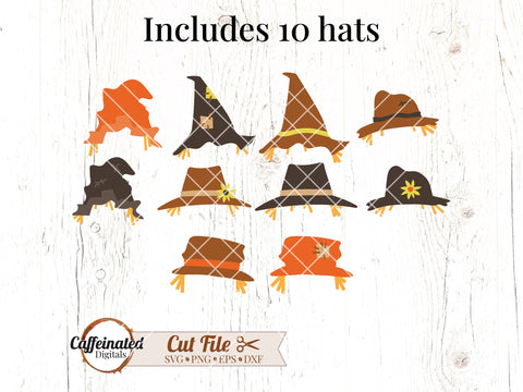 Scarecrow Faces Bundle SVG Caffeinated SVGs 