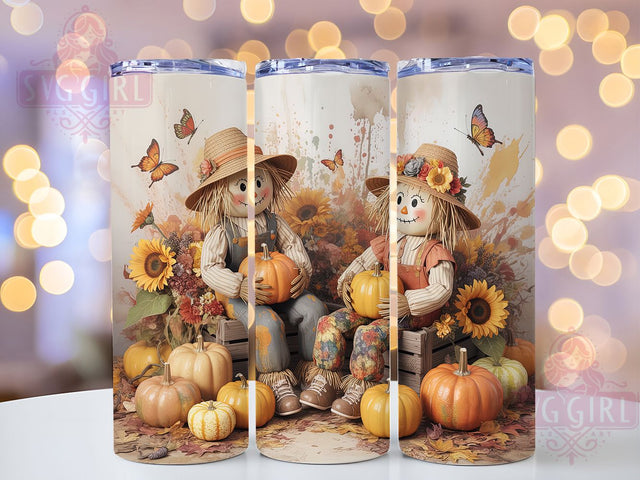 Scarecrow Farmhouse Fall Tumbler Wrap, Fall Tumbler Png, 20oz Skinny Tumbler, Sublimation Download, Harvest Tumbler Design, Farmhouse Tumbler, Autumn Tumbler Design Sublimation SvggirlplusArt 