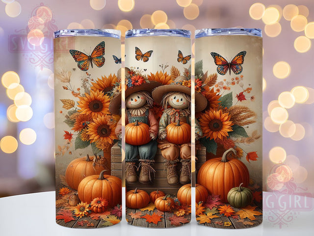 Scarecrow Farmhouse Fall Tumbler Wrap, Fall Tumbler Png, 20oz Skinny Tumbler, Sublimation Download, Harvest Tumbler Design, Farmhouse Tumbler, Autumn Tumbler Design Sublimation SvggirlplusArt 
