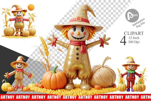 Scarecrow Festive Clipart Sublimation artnoy 
