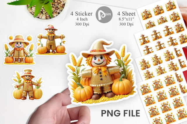 Scarecrow Festive Sticker Sublimation artnoy 