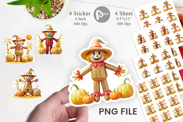 Scarecrow Festive Sticker Sublimation artnoy 