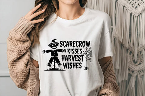 Scarecrow Kisses Harvest Wishes SVG Angelina750 