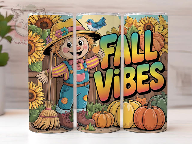 Scarecrow Pumpkin Sunflower Tumbler Wrap, Sunflower Pumpkin Tumbler, Fall Vibes Wrap, 20oz Autumn Sublimation, Harvest Scarecrow Cup, Pumpkin Sunflower Wrap, Rustic Fall Drinkware Sublimation Lara' s Designs 