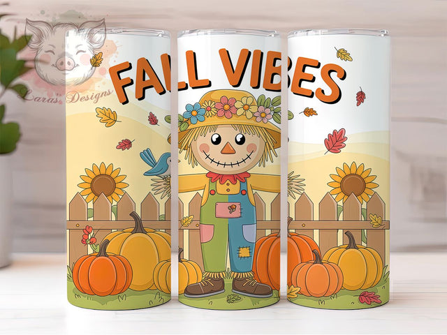 Scarecrow Pumpkin Sunflower Tumbler Wrap, Sunflower Pumpkin Tumbler, Fall Vibes Wrap, 20oz Autumn Sublimation, Harvest Scarecrow Cup, Pumpkin Sunflower Wrap, Rustic Fall Drinkware Sublimation Lara' s Designs 