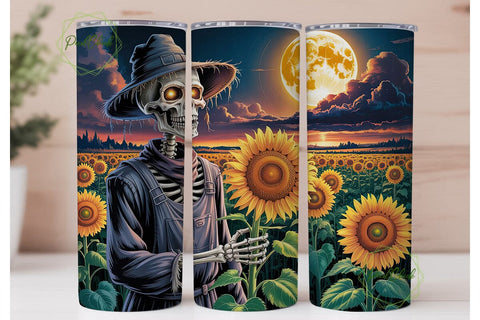 Scarecrow Sunflower Harvest 20oz Tumbler Sublimation PixelChick 