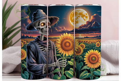 Scarecrow Sunflower Harvest 20oz Tumbler Sublimation PixelChick 