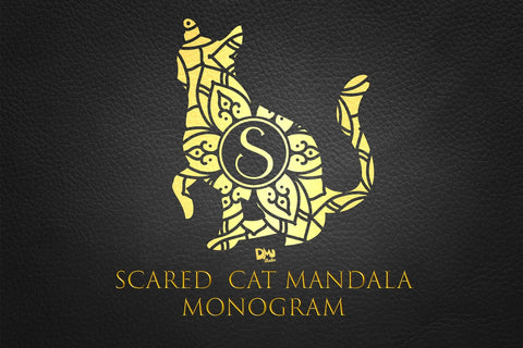 Scared Cat Mandala Monogram Font Dm Letter Studio 