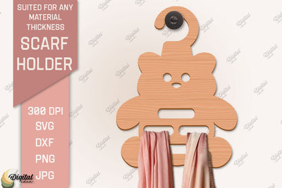 Scarf Holder SVG. 3D Scarf Hanger Laser Cut. Bear SVG SVG Evgenyia Guschina 