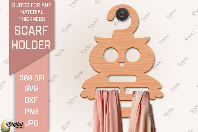 Scarf Holder SVG. 3D Scarf Hanger Laser Cut. Owl SVG SVG Evgenyia Guschina 