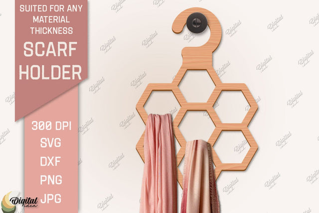 Scarf Holder SVG. 3D Scarf Hanger Laser Cut SVG Evgenyia Guschina 