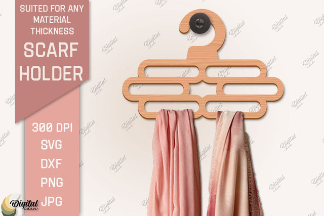 Scarf Holder SVG. 3D Scarf Hanger Laser Cut SVG Evgenyia Guschina 