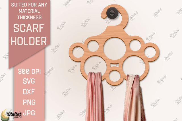 Scarf Holder SVG. 3D Scarf Hanger Laser Cut SVG Evgenyia Guschina 