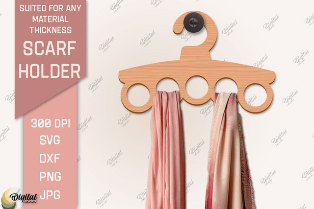 Scarf Holder SVG. 3D Scarf Hanger Laser Cut SVG Evgenyia Guschina 