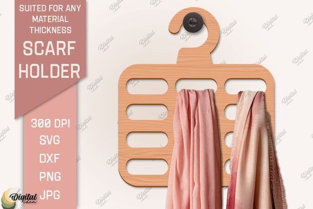Scarf Holder SVG. 3D Scarf Hanger Laser Cut SVG Evgenyia Guschina 