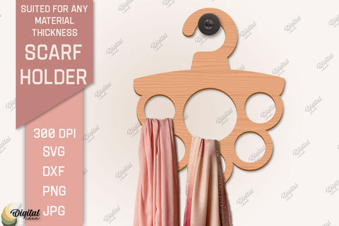 Scarf Holder SVG Bundle. 3D Scarf Hanger Laser Cut. Cat SVG SVG Evgenyia Guschina 