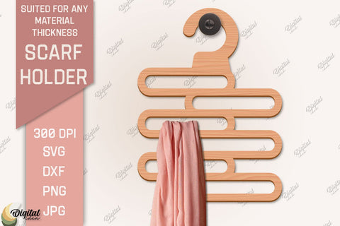 Scarf Holder SVG Bundle. 3D Scarf Hanger Laser Cut. Cat SVG SVG Evgenyia Guschina 