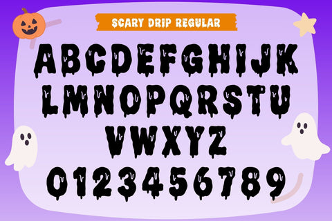 Scary Drip - Halloween Drippy Font – Regular, Outline & Shadow Font AnningArts Design 