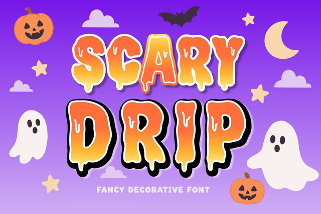 Scary Drip - Halloween Drippy Font – Regular, Outline & Shadow Font AnningArts Design 