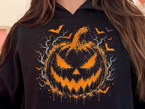 Scary Drip Pumpkin Halloween PNG Bundle SVG DesignDestine 