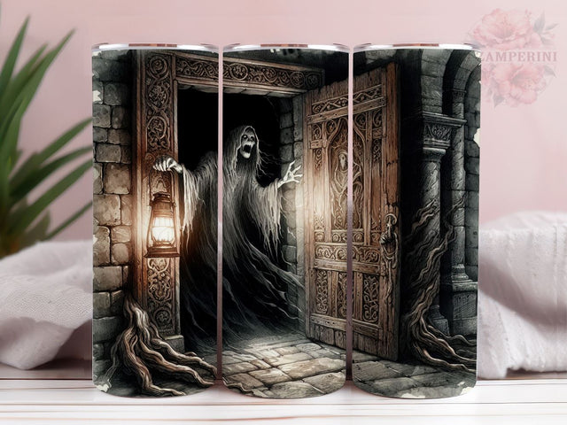 Scary Ghost 20oz Tumbler Wrap PNG, Ghost Tumbler Png, Straight & Tapered Tumbler Wrap, Instant Digital Download Sublimation Li Zamperini 